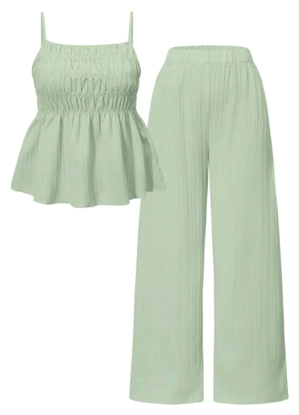 Blusa fruncida + pantalón de tela — foto 5 de 6