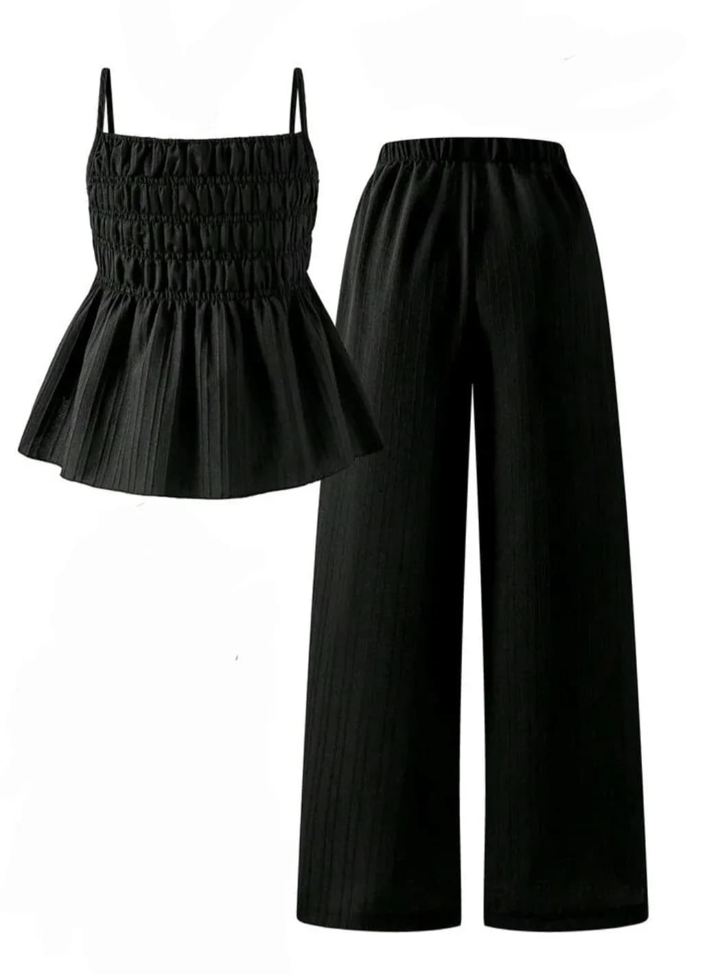 Blusa fruncida + pantalón de tela — foto 3 de 6