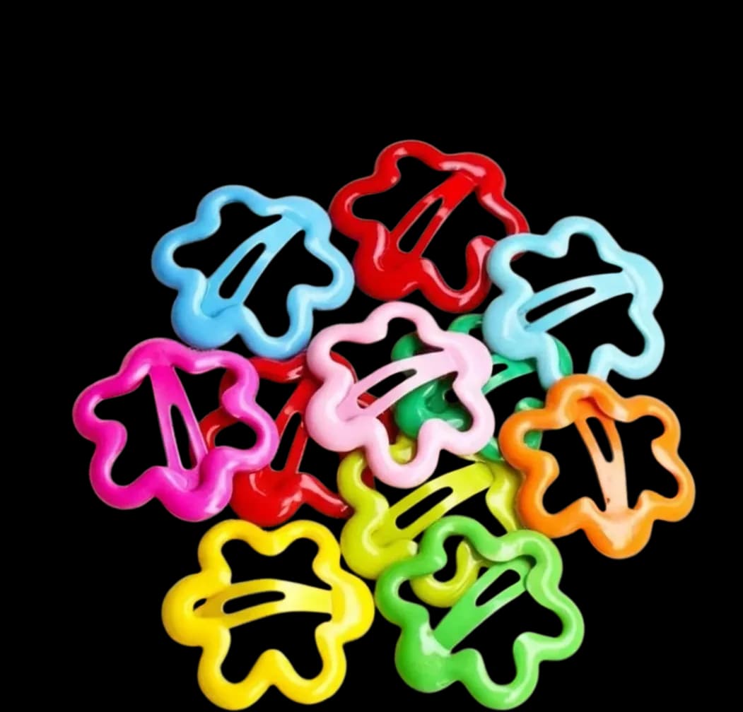 20 Clips de flor multicolor