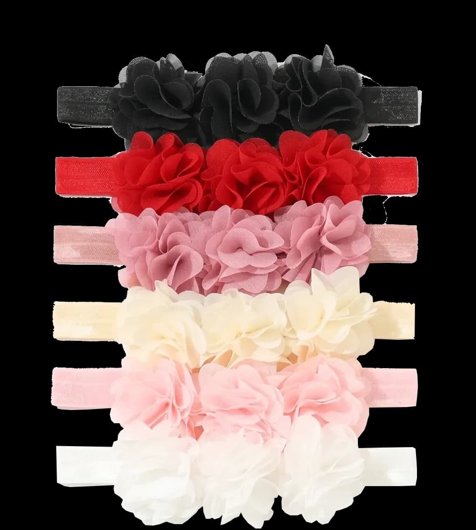Set 6 cintillos de flores
